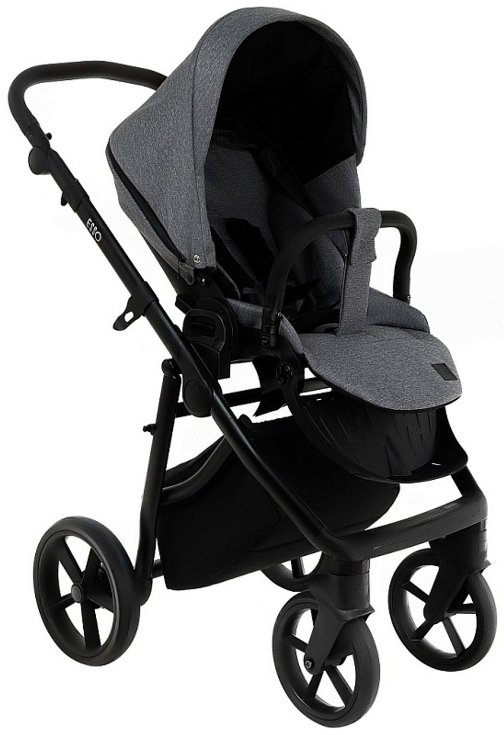 Детская коляска Roan Esso 2025 3 в 1 с автокреслом Tutis Elo Black ESS114/1 Grey/Black