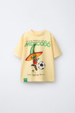 ZARA ФУТБОЛКА С ПРИНТОМ FIFA WORLD CUP ™ 1986, ЖЕЛТЫЙ
