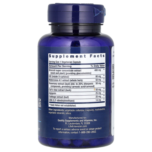 Life Extension, экстракт крестоцветных овощей тройного действия, 60 вегетарианских капсул
