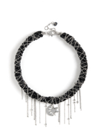 Колье "Sun And Moon" из черного агата и турмалина Silver