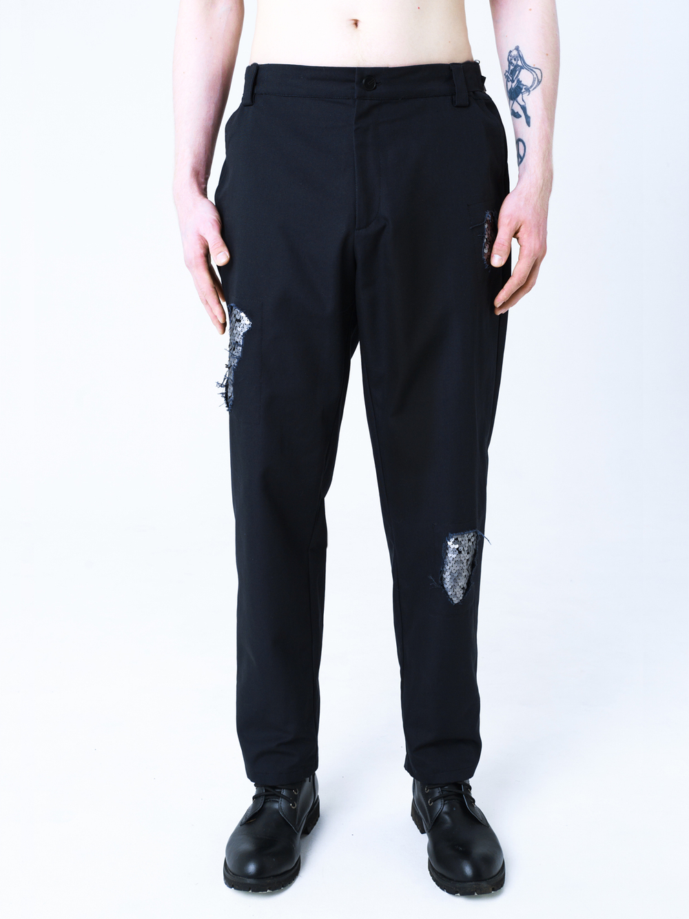 Брюки "Бессмертные" с пайетками. Черные