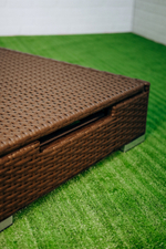 Шезлонг-лежак плетеный ReeHouse Mantera, коричневый люкс