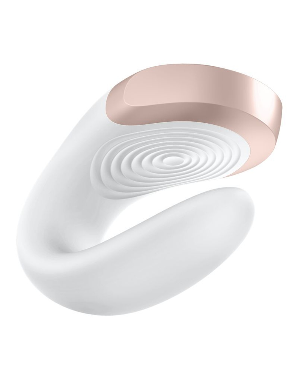 Белый вибратор для пар Double Love с возможностью управления через пульт и приложение (Цвет: белый)