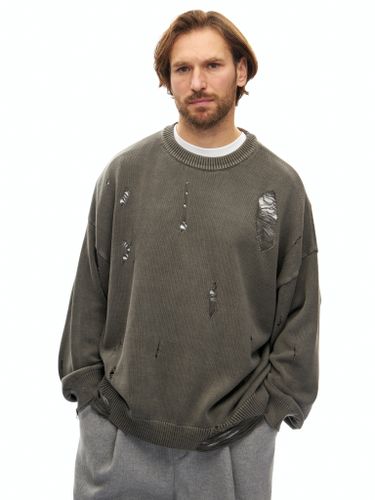 Серый хлопковый джемпер с перфорацией Votus