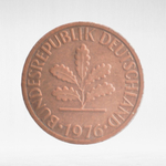 Germany, 1 Pfennig, 1976, (Karlsruhe Mint - "G"), VF