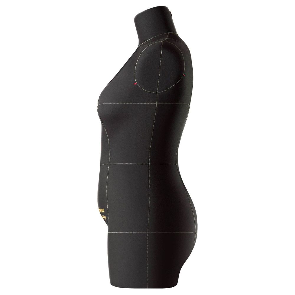Манекен портновский Моника, комплект Про, торс, вид сбоку, размер 50, цвет черный.