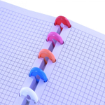 Блокнот А6, Yalong, цветные кольца, пластиковая обложка, клетка, 100 л., "Единороги", ассорти