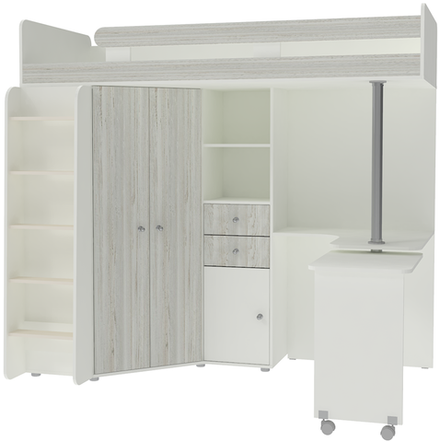 Кровать-чердак КарИВи М85 Белый  Винтерберг