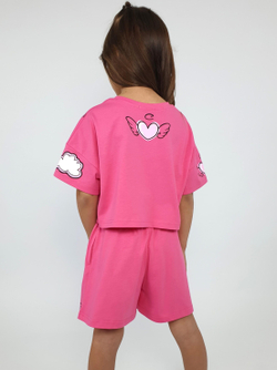 02-121-6 Комплект для девочки (фуфайка+ шорты)