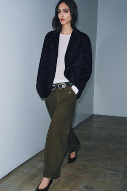 ZARA БЛЕЙЗЕР ИЗ СМЕСОВОЙ ШЕРСТИ — ZW COLLECTION, ПОЛОСКИ