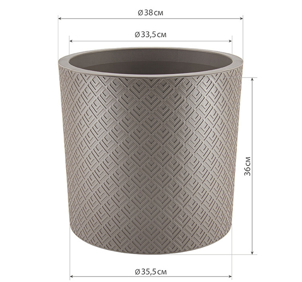 Кашпо ЭТНА с внутренней вставкой D380мм 24л