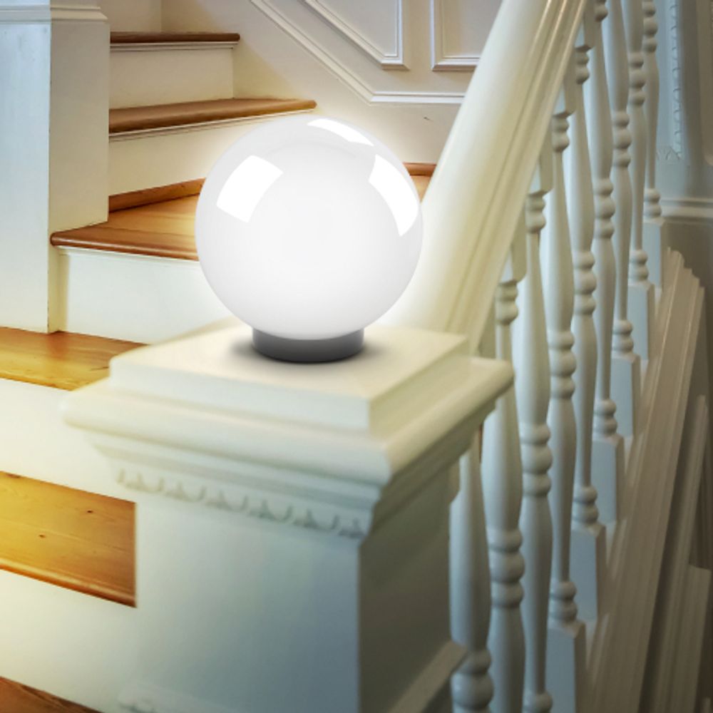 Садово-парковый светильник ЭРА НТУ 02-60-251 шар опаловый призма на опору / кронштейн IP44 Е27 max60Вт d250mm