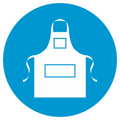 М17 "Работать в защитном фартуке"