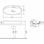 Раковина накладная Azzurra Elegance 90 ECI90M bi*1 белая