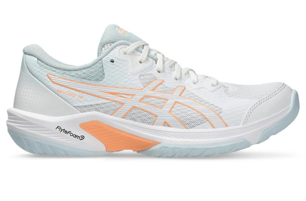 Женские кроссовки для бадминтона/сквоша Asics Beyond FF - white/bright sunstone