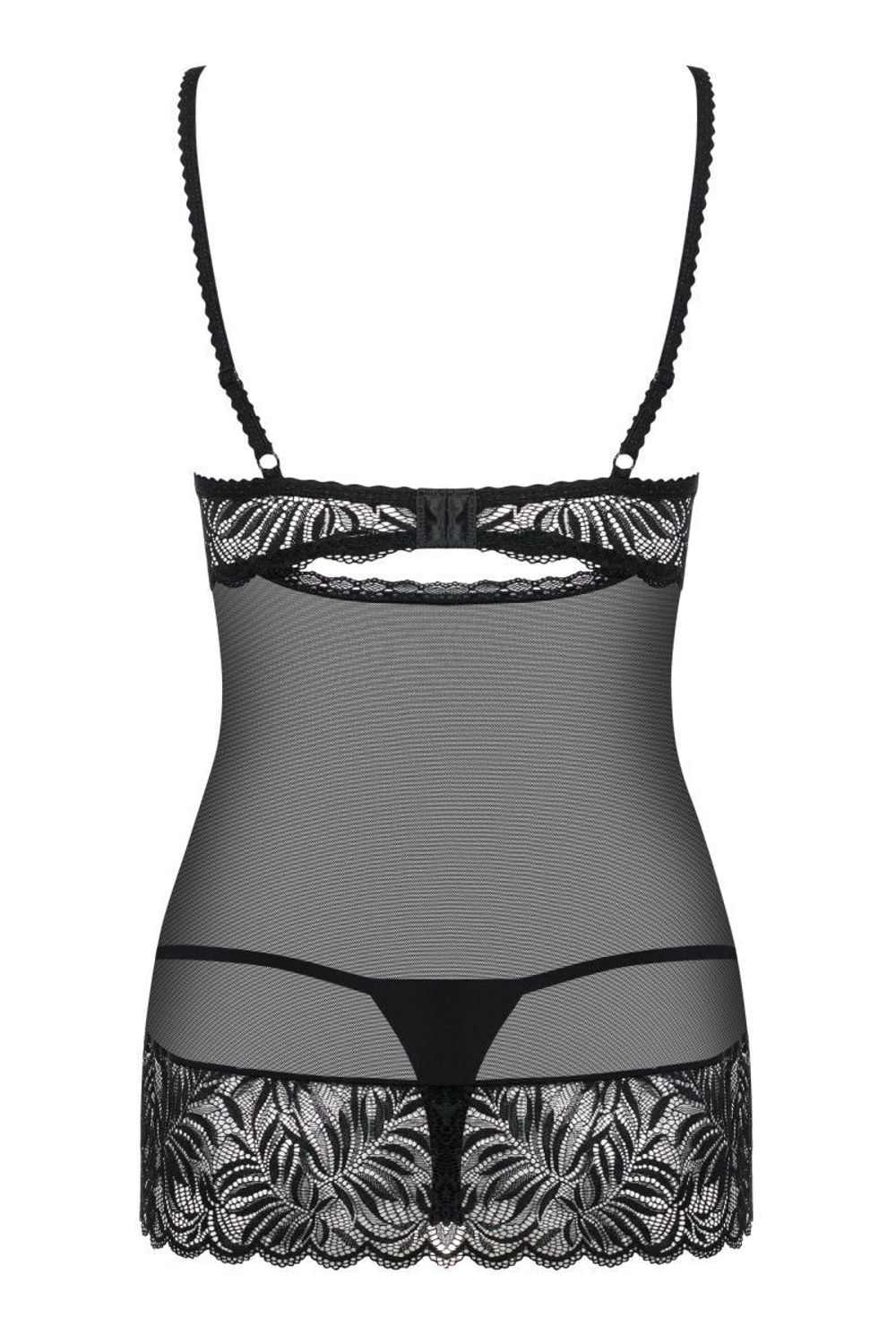 Роскошная кружевная сорочка Contica (Размер: L-XL) (Цвет: черный)