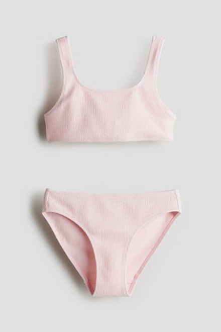 H&M КУПАЛЬНИК ИЗ РЕЛЬЕФНОЙ ТКАНИ, СВЕТЛО-РОЗОВЫЙ
