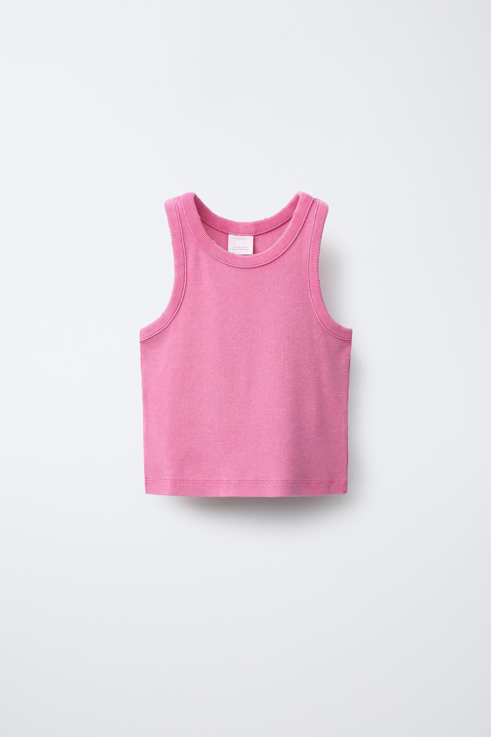 ZARA ТОП С ЭФФЕКТОМ ПОТЕРТОСТИ И ДЕТАЛЯМИ В РУБЧИК, РОЗОВЫЙ