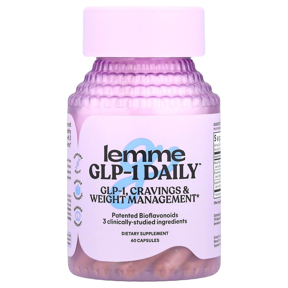 Lemme, GLP-1 Daily ™, для снижения веса, для снижения аппетита и снижения веса, 60 капсул
