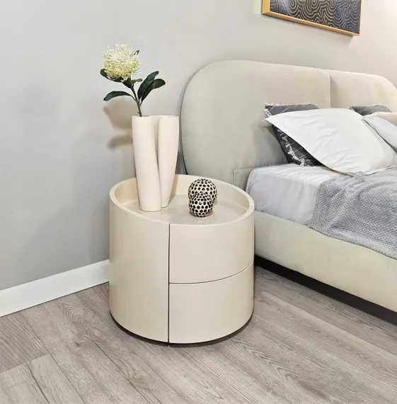 Прикроватная тумбочка Mitchel, 2 ящика, белая