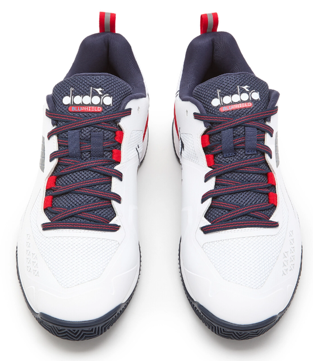Теннисные кроссовки Diadora Blushield Torneo 2 Clay - white/blue corsair/fiery red