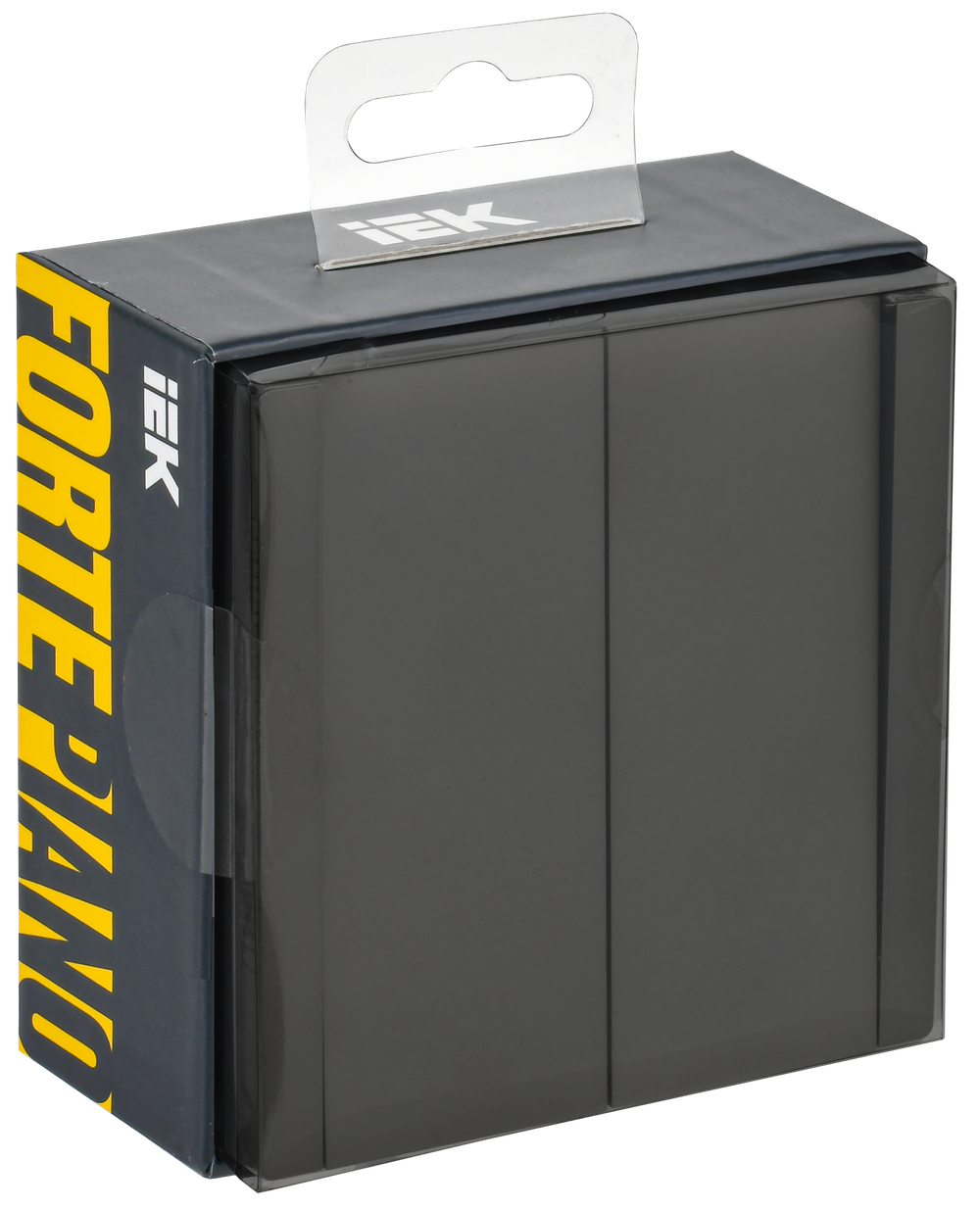 FORTE&PIANO Выключатель 2-клавишный перекрестный 10А FP109 черный IEK