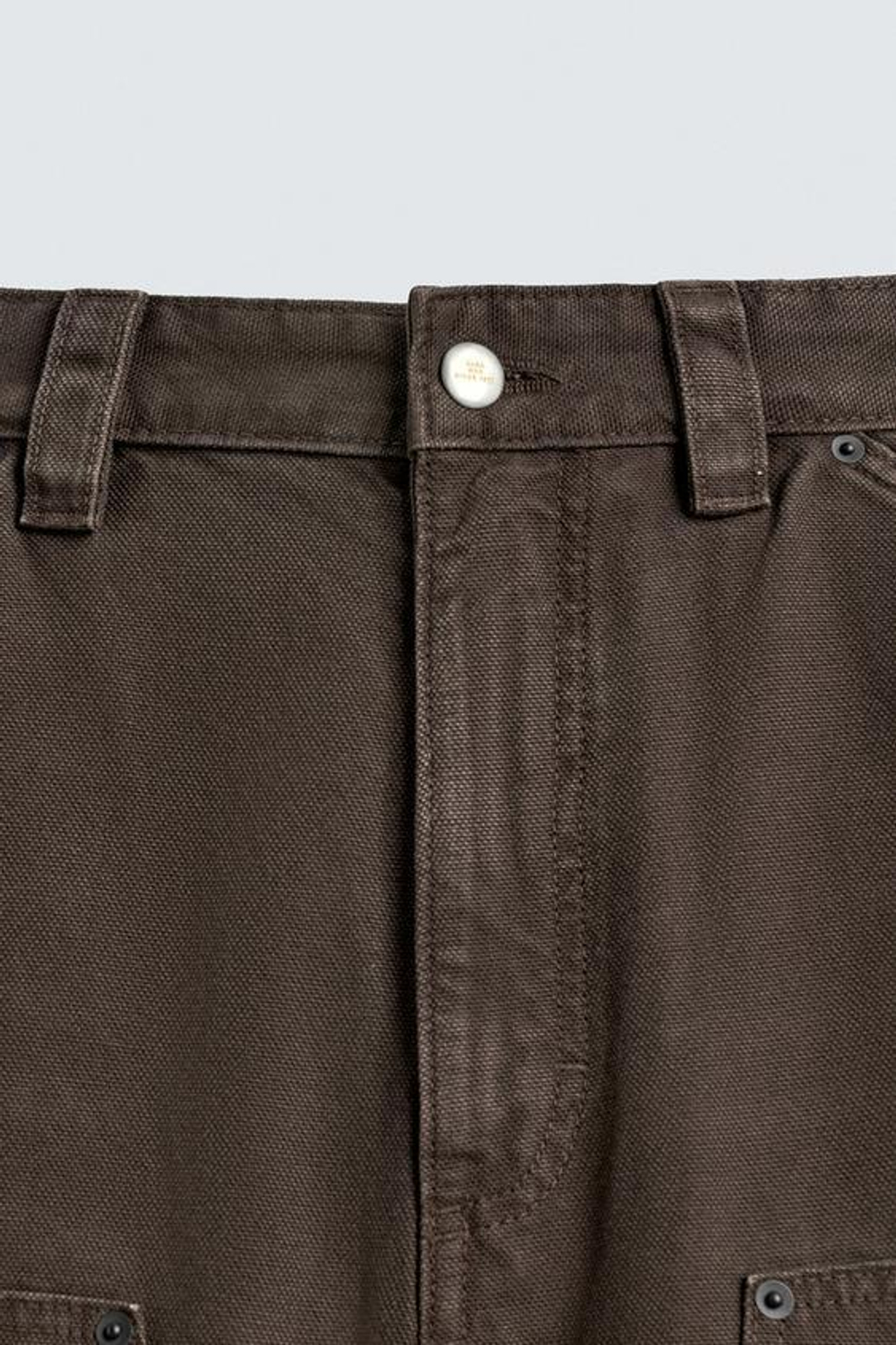 ZARA БРЮКИ КАРГО С БРЫЗГАМИ, КОРИЧНЕВЫЙ