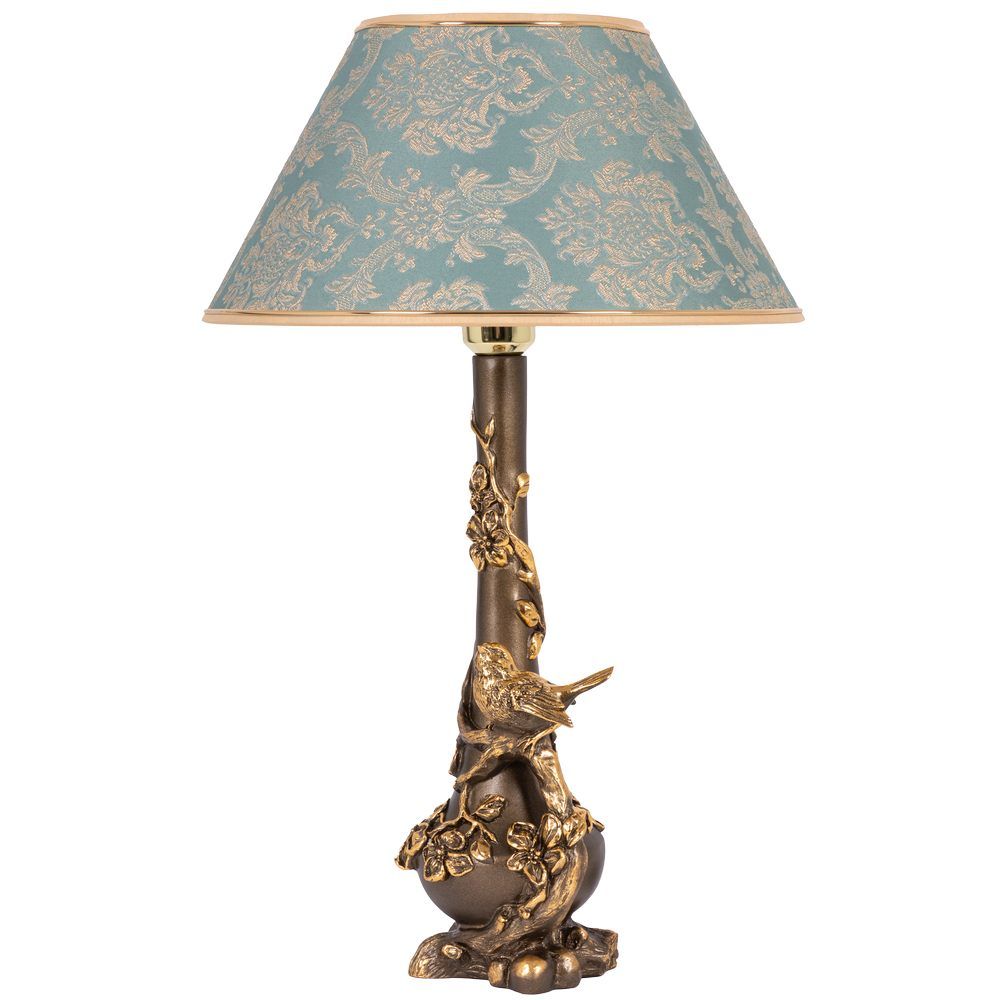 Настольная лампа Терра Бронза с абажуром №38 Vatican (Ватикан) Аквамарин