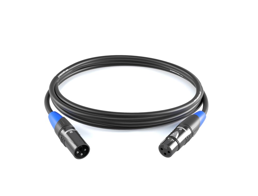 PROCAST cable XLR(m)/XLR(f).2,5 Межблочный балансный кабель XLR(m)/XLR(f), длина 2,5m, цвет черный