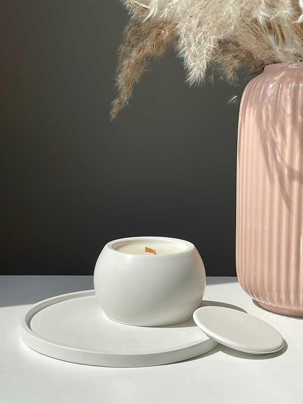 Свеча ароматическая в гипсовом подсвечнике с подносом Восточные пряности