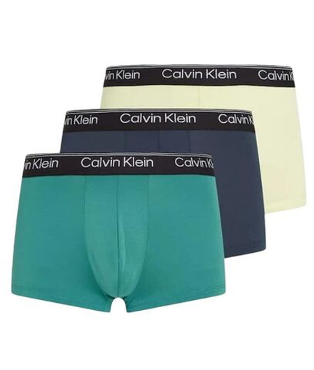 Боксерки теннисные Calvin Klein Low Rise Trunk Microfiber Stretch 3P - ink/pale lime lemon/lively teal