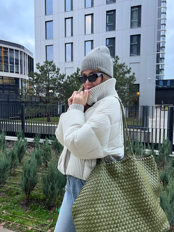 Пуховик Knitty светло-серый