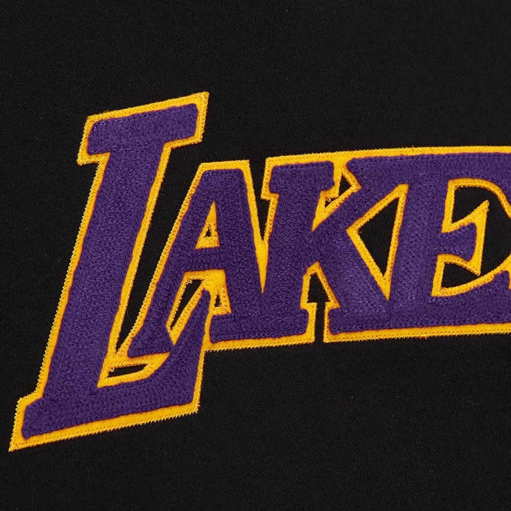 Баскетбольная толстовка Mitchell&Ness NBA Chainstitch Fleece Vintage Logo Los Angeles Lakers Sweatshirt Black