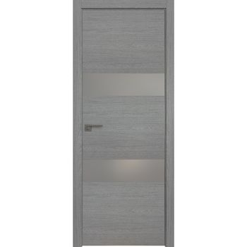 Межкомнатная дверь экошпон Profil Doors 34ZN грувд серый с алюминиевой кромкой Eclipse с серебряным стеклом