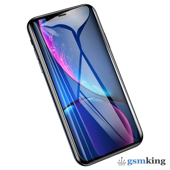 Baseus 0.23mm curved-screen tempered glass screen protector with crack-resistant edges for iPhone XR/11 Black SGAPIPH61-PE01