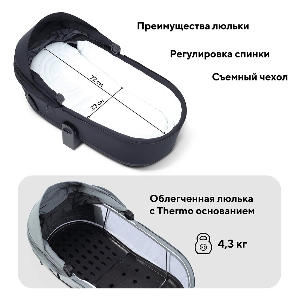 Детская коляска Rant Flex Therm Soft 3 в 1 с автокреслом Evomax Black Midnight Black