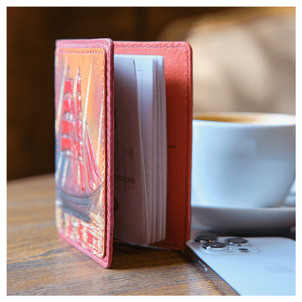 Чехол на паспорт «Городские мотивы» розовый