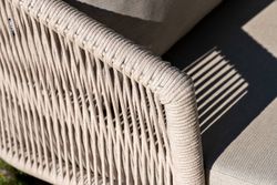 "Верона" лаунж-зона 5-местная плетеная из роупа (веревки), каркас алюминиевый белый, роуп бежевый