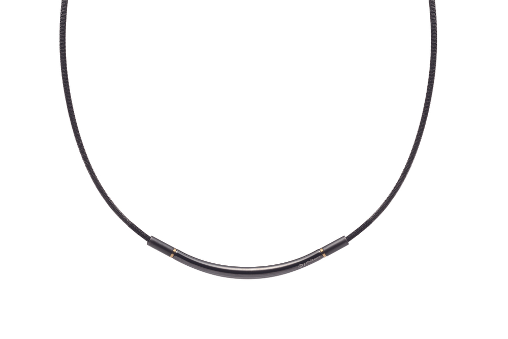 Ожерелье PHITEN RAKUWA NECKLACE METAX ROUND черно-золотое