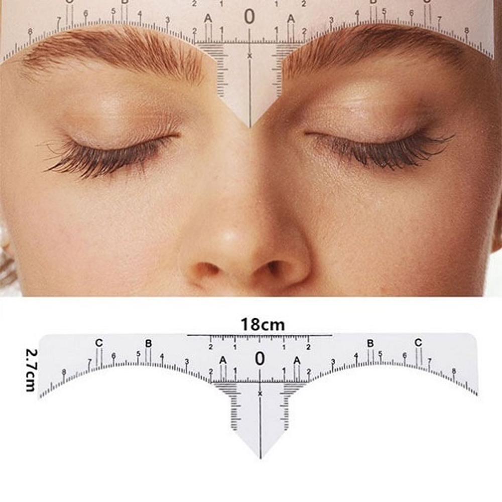 Пластиковая прозрачная линейка для бровей