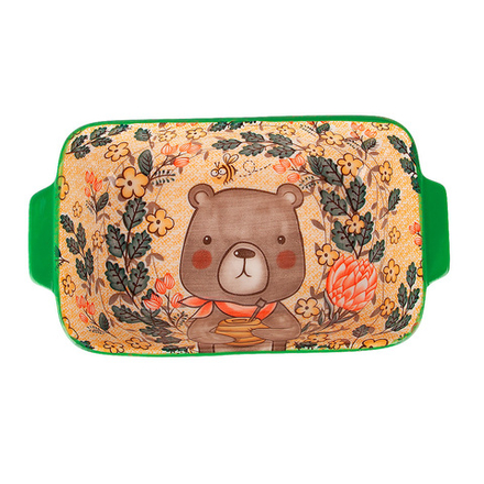 Блюдо для запекания "Kawaii Forest.Bear" 22*12,5*5см. v=600мл. (фарфор) (min9) (транспортная упаковк