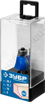 ЗУБР 38.1x16мм, радиус 12.7мм, фреза кромочная калевочная №2