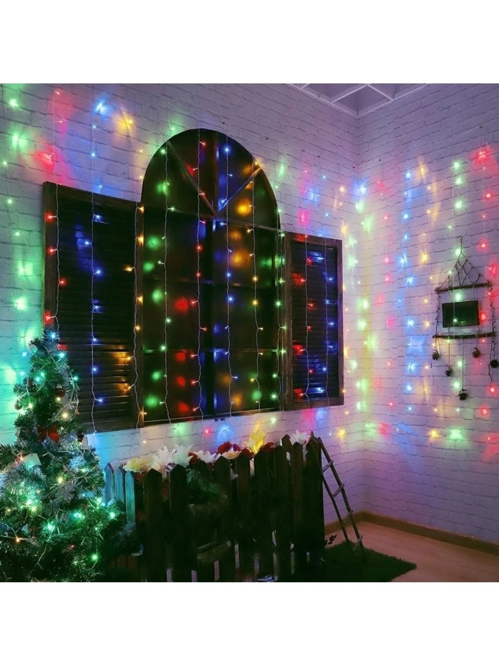 Гирлянда штора 3*2 метра/3*2/дождь/дождик на окно