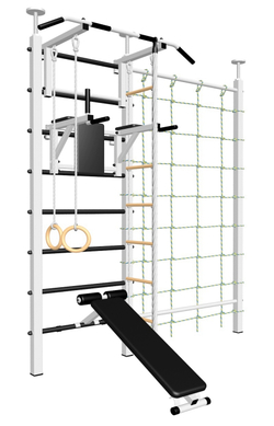 Шведская стенка Sv Sport враспор (Турник стандарт/Брусья/Скамья/Канат/Kольца/Лестница/Канатный лаз/Сетка)