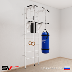 Шведская стенка Sv Sport 5742 (Турник стандарт/Брусья/Канат/Кольца/Цепь/Мешок 22кг)