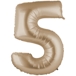 Шар фольгированный Цифра 5 101 см (Бежевый)
