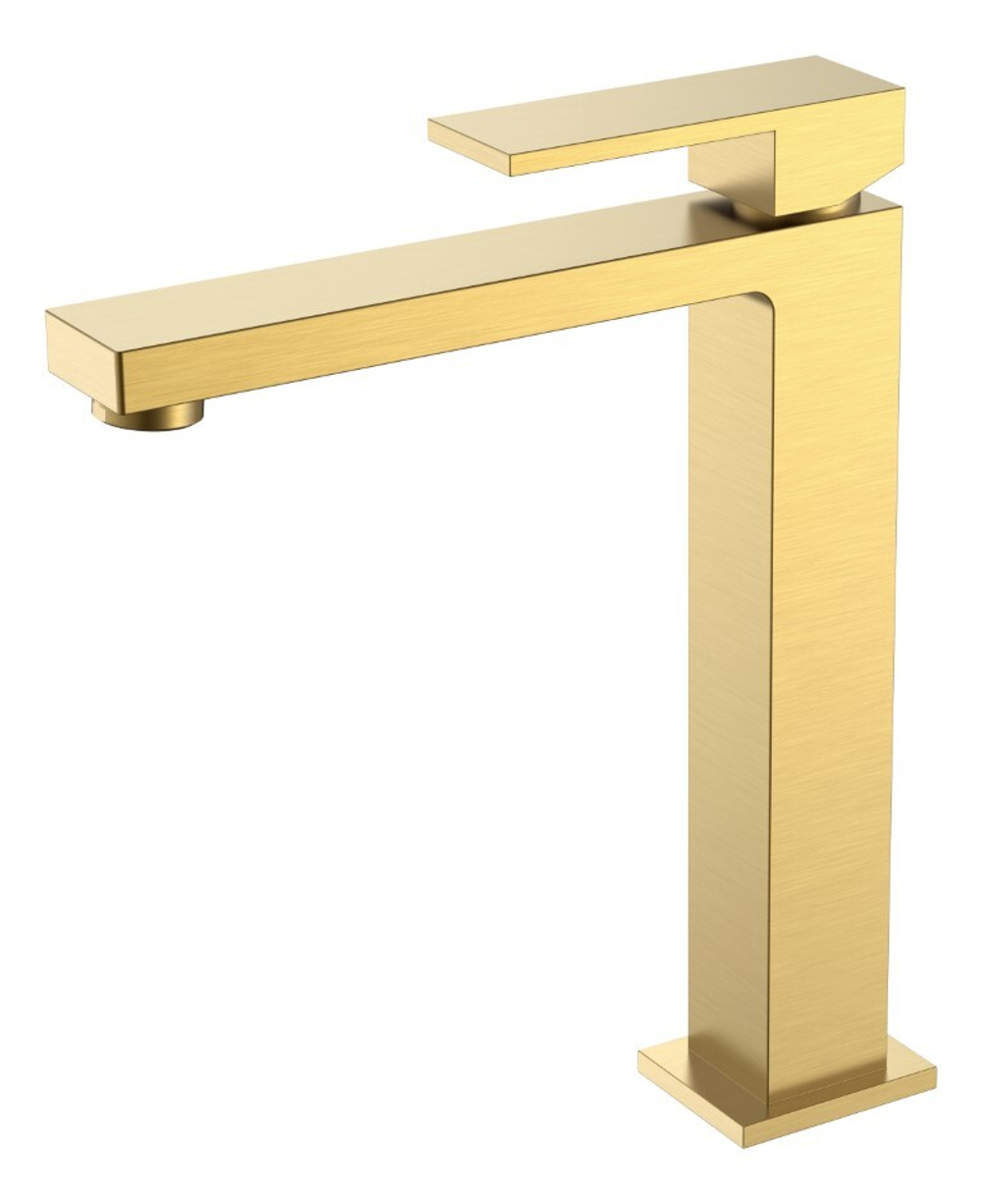 Boheme Смеситель для умывальника высокий Qubic Matt Gold