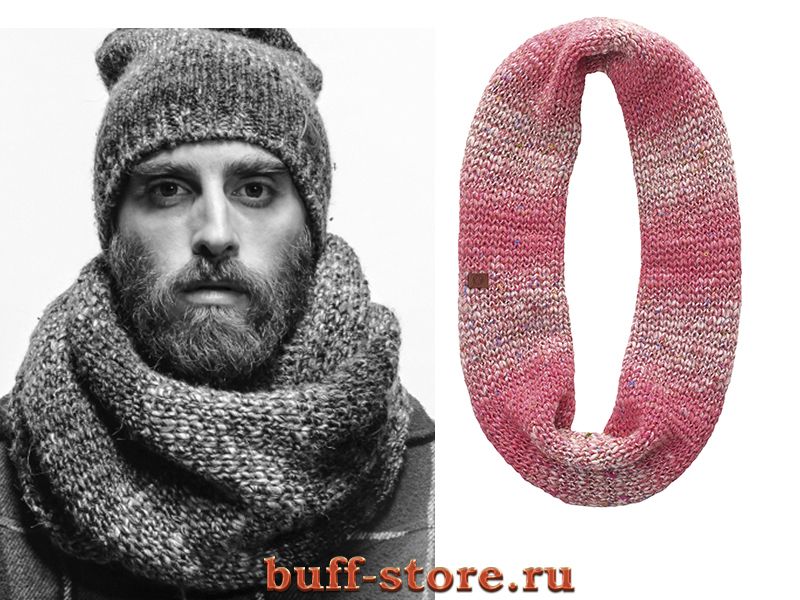 Вязаный шарф-снуд Buff Dryn Paradise Pink Фото 1