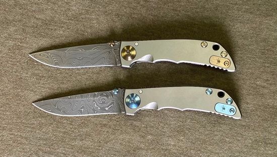 Складной нож Spartan Blades HARSEY FOLDING DAMASCUS SB/SF10CustCNDAMBlue c клинком из стали Damascus, рукоять титан