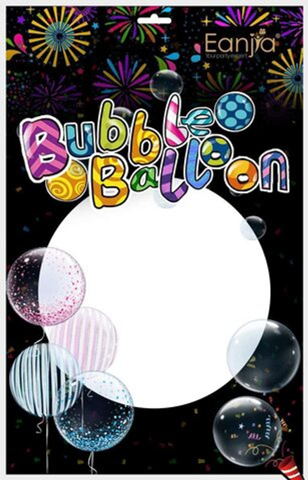 Шар (36''/91 см) Сфера, Deco Bubble (черная упаковка), Прозрачный, Кристалл, 1 шт. в уп.